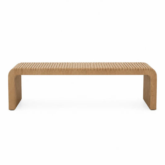 Banc de chambre 160 x 40 x 45 cm en bois d’hévéa massif naturel à lattes